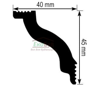 Плинтус потолочный (багет) Kindecor С-45 (45x40)